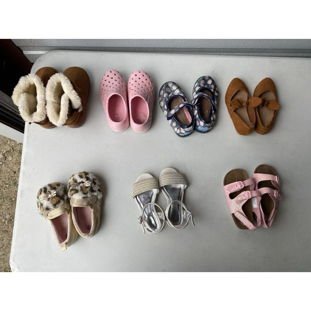 Toddler Girls Shoes Lot Size 6 Sandals Boots Flats Slip Ons TOMS Wonder Nation